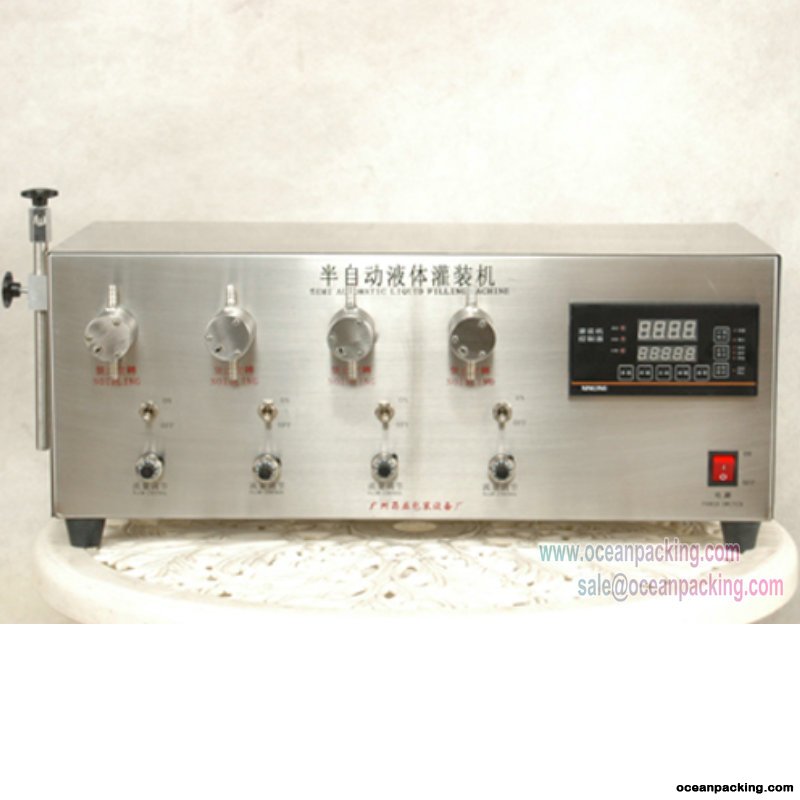 OPF-IIII-A Semi-automatic 4heads Liquid Filling Machine