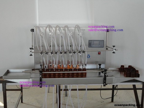 OPF-X-A semi automatic liquid filling machine with 10 heads